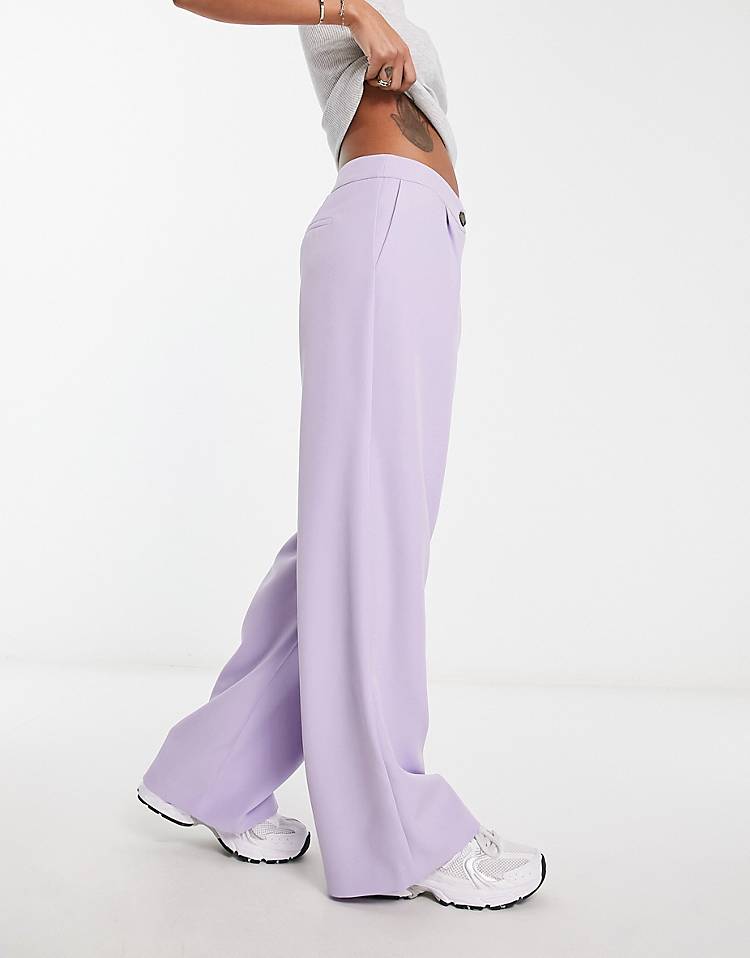 Miss Selfridge tailored wide leg pants in lilac